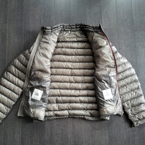Moncler Stone-Grey Line Puffer Down Jacket - Picture 8 of 14